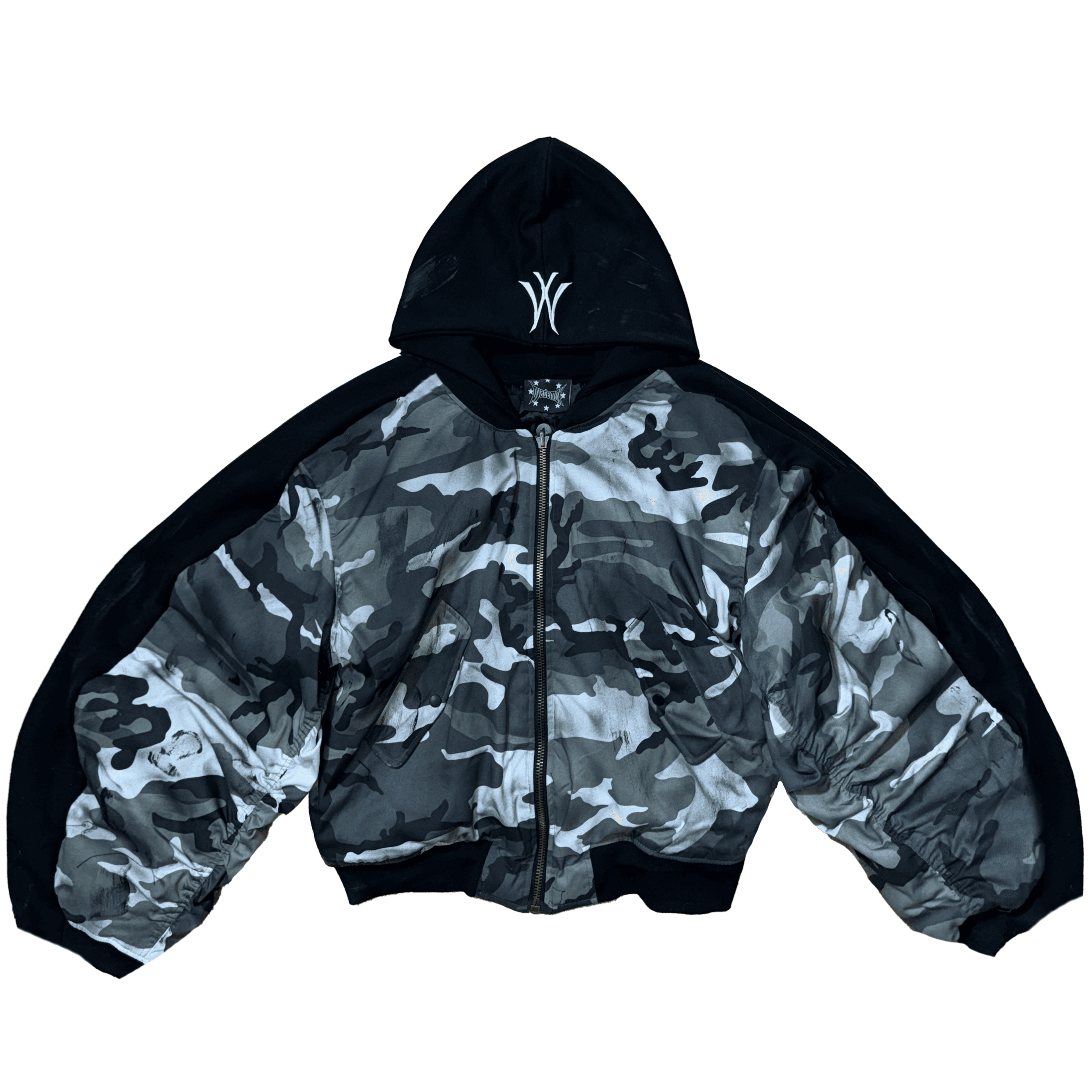 DECONSTRUCTED ARCTIC CAMO BOMBER JACKET bd"mx"