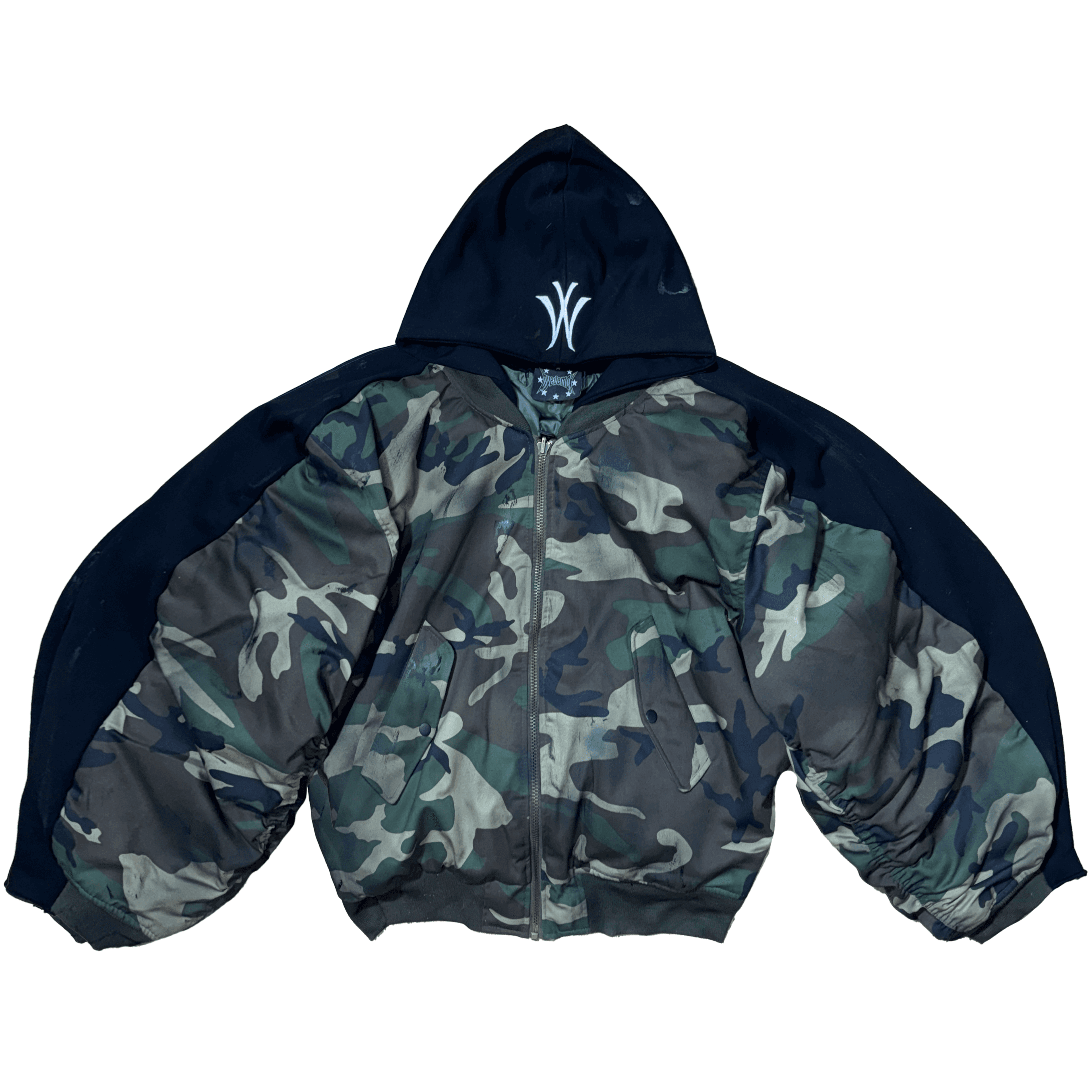 DECONSTRUCTED CAMOUFLAGE BOMBER JACKET bd"mx"