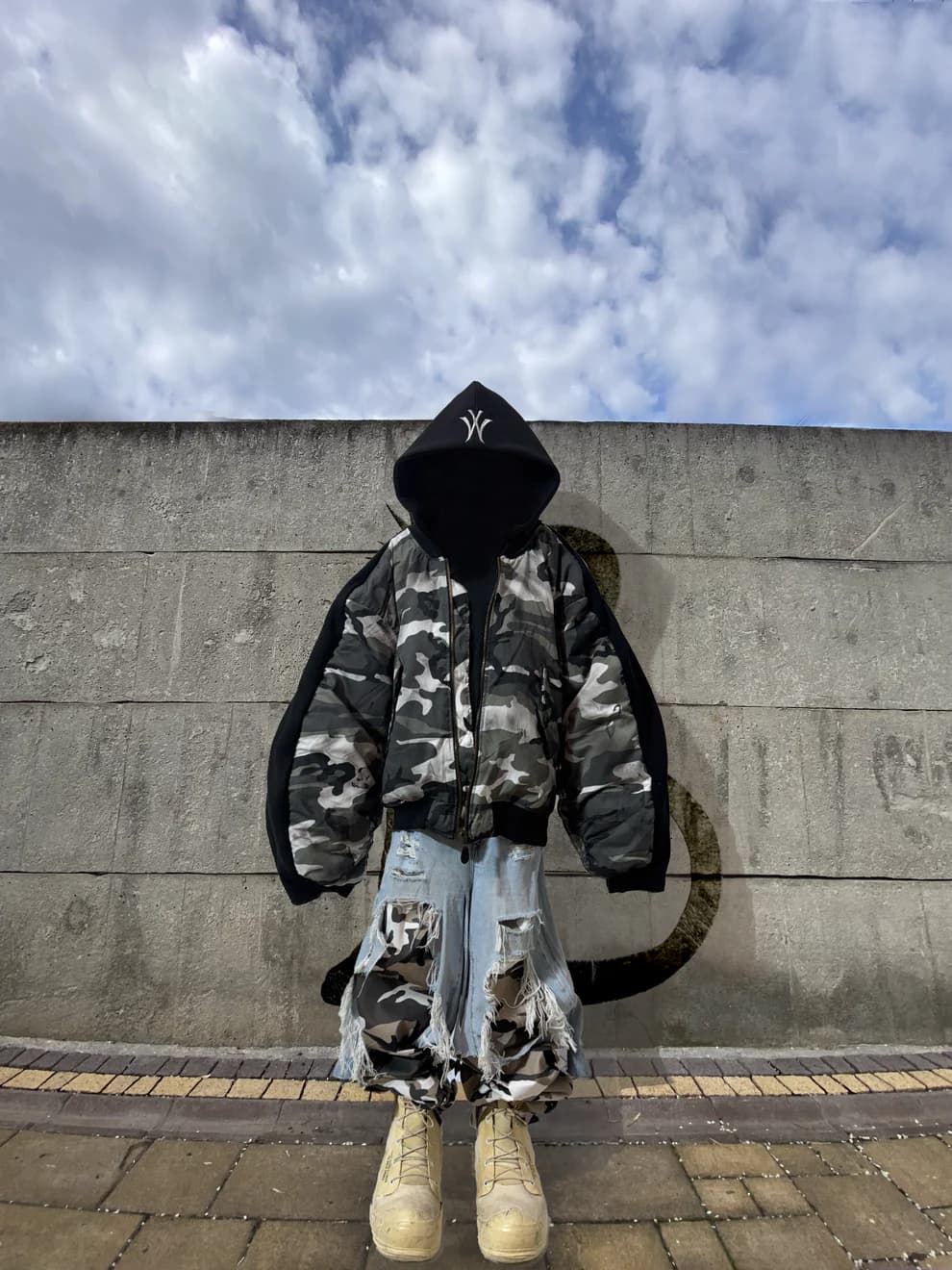 DECONSTRUCTED CAMOUFLAGE BOMBER JACKET bd"mx" - view 3